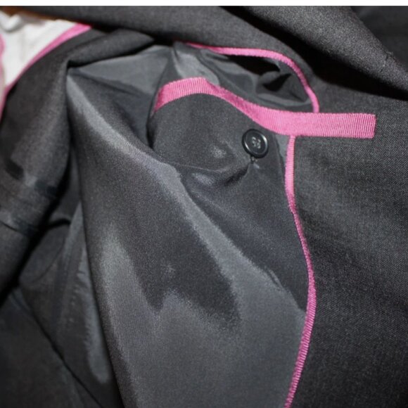 Ann Taylor Black Blazer Suit Jacket Sz 6 Virgin Wool Fabric Button Front - Picture 4 of 8